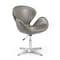 Manhattan Comfort Raspberry Faux Leather Adjustable Swivel Chair in Pebble and Polished Chrome AC038-PE - alternate 1
